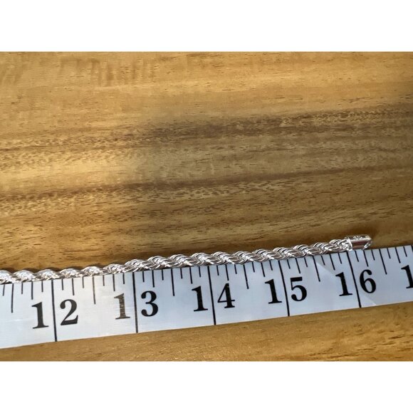 925 Sterling Silver Clasp Italy Rope Necklace Men's 16" Twisted Chain 2.5MM NEW - Picture 3 of 10